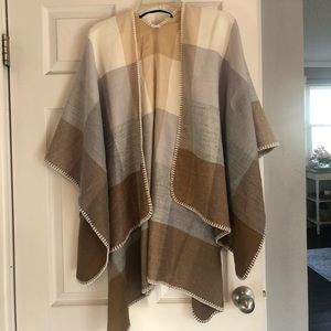 Plaid poncho